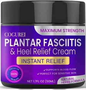 Plantar Fasciitis Relief Cream: Herbal Therapy Product for Heel Spur, Achilles Tendonitis & Other Foot Pains – Natural Soothing Formula (1.7 Fl Oz)