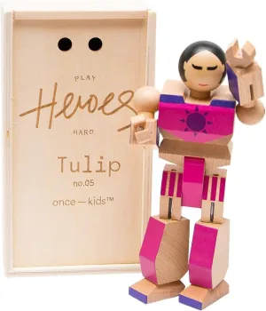 Playhard Hero Action Figures – Tulip Wood Baby Toys for Imaginative Play – Sturdy & Durably Packaged Hero Toy for Kids