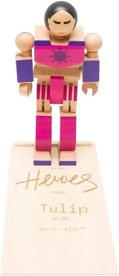 Playhard Hero Action Figures – Tulip Wood Baby Toys for Imaginative Play – Sturdy & Durably Packaged Hero Toy for Kids