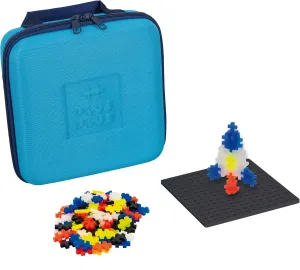 PLUS PLUS Building Set with Travel Case, 3D Open Ended Stem Toy for Kids, 100 Mini Interlocking Pieces, 1 Baseplate - Glow Mix