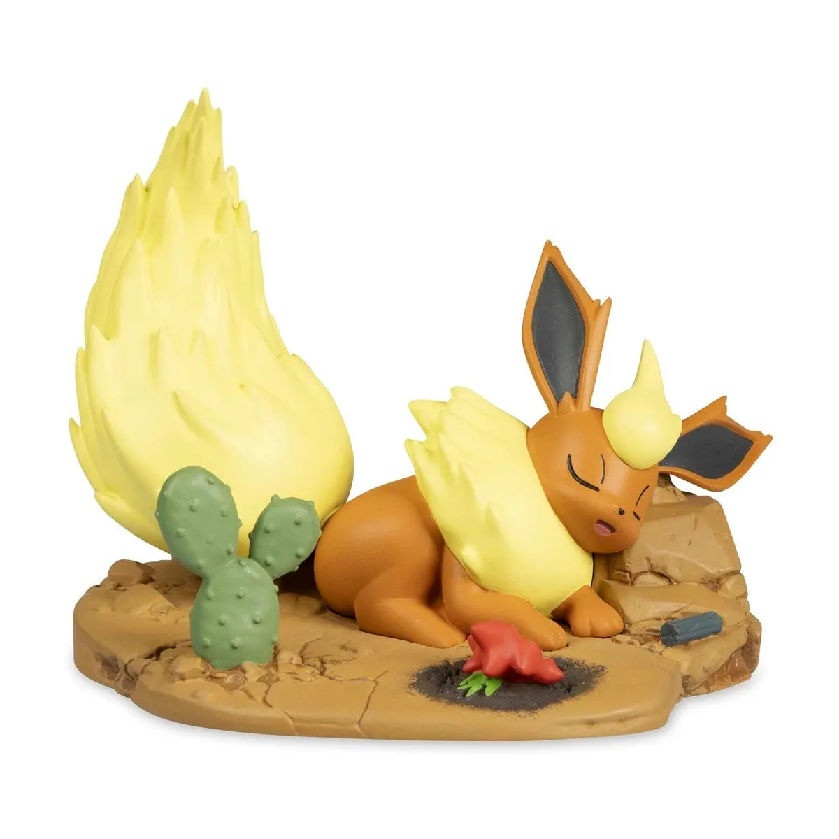 Pokemon Figure Satisfied Snooze with Flareon Pokemon Center Evolving Personalities