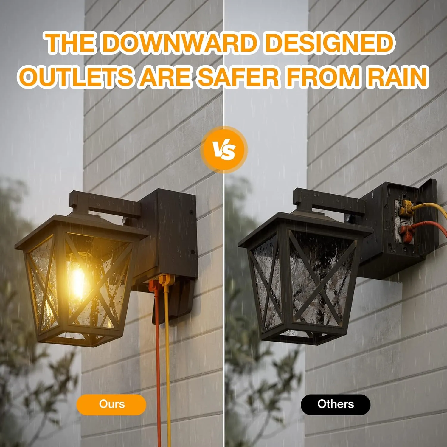Porch Lights with Outlet, Dusk to Dawn Outdoor Light with Outlet Built-in, Waterproof Anti-Rust Aluminum Outside Light with GFCI Outlet, Wall Sconce Light with Plug for Front Door (Black 1PC)