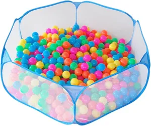 Portable Cute Blue Hexagon Children Ball Pit, Indoor and Outdoor Easy Folding Ball Play Pool Kids Toy Play Tent with Carry Tote, Balls Not Included