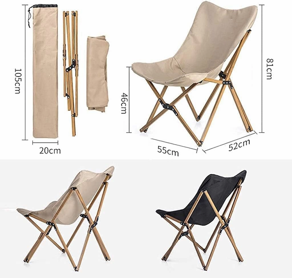 Portable Folding Chair Outdoor Camping Chair Portable Folding Chair Fishing Chair Sandy Beach Recliner for Camp BBQ Picnic Beach Park Adjustable Folding Chair(A)
