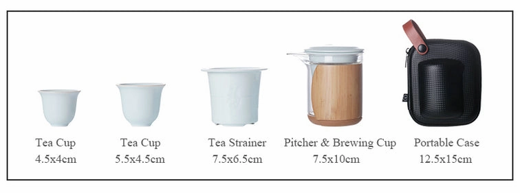 Portable Gongfu Tea Set for Travelling 2 Color Variations