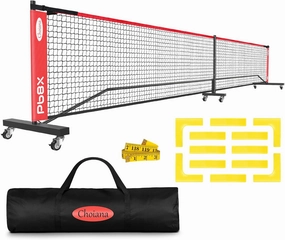Portable Pickleball Net, Pickle Ball Net Outdoor with 22ft Regulation Size Net, Court Markers, Durable Frame PE Knited Pickleball Practice Net System for Backyard Driveway