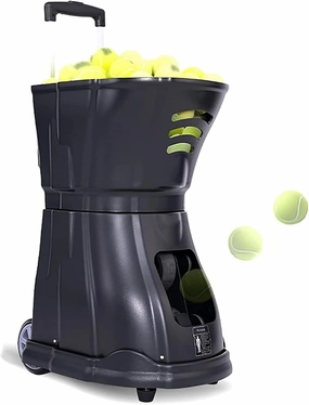 Portable Tennis Ball Tosser, Tennis Ball Machine Automatic Ball Launcher, Holds 150 Tennis Balls/1.8-7s Serving Frequency, Multifunction Training Modes, for Adults Children