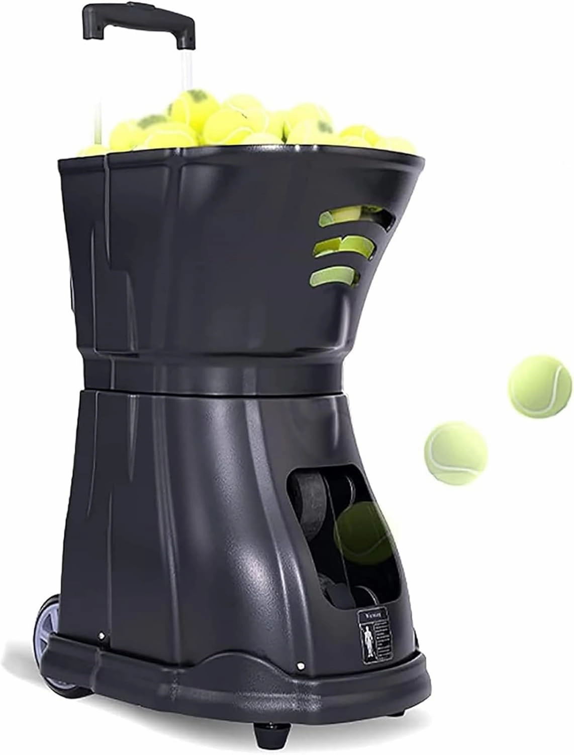 Portable Tennis Ball Tosser, Tennis Ball Machine Automatic Ball Launcher, Holds 150 Tennis Balls/1.8-7s Serving Frequency, Multifunction Training Modes, for Adults Children