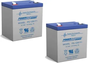 Power Sonic Genuine PS-1250 F1 12V 5 Ah SLA Battery (2 Pack)