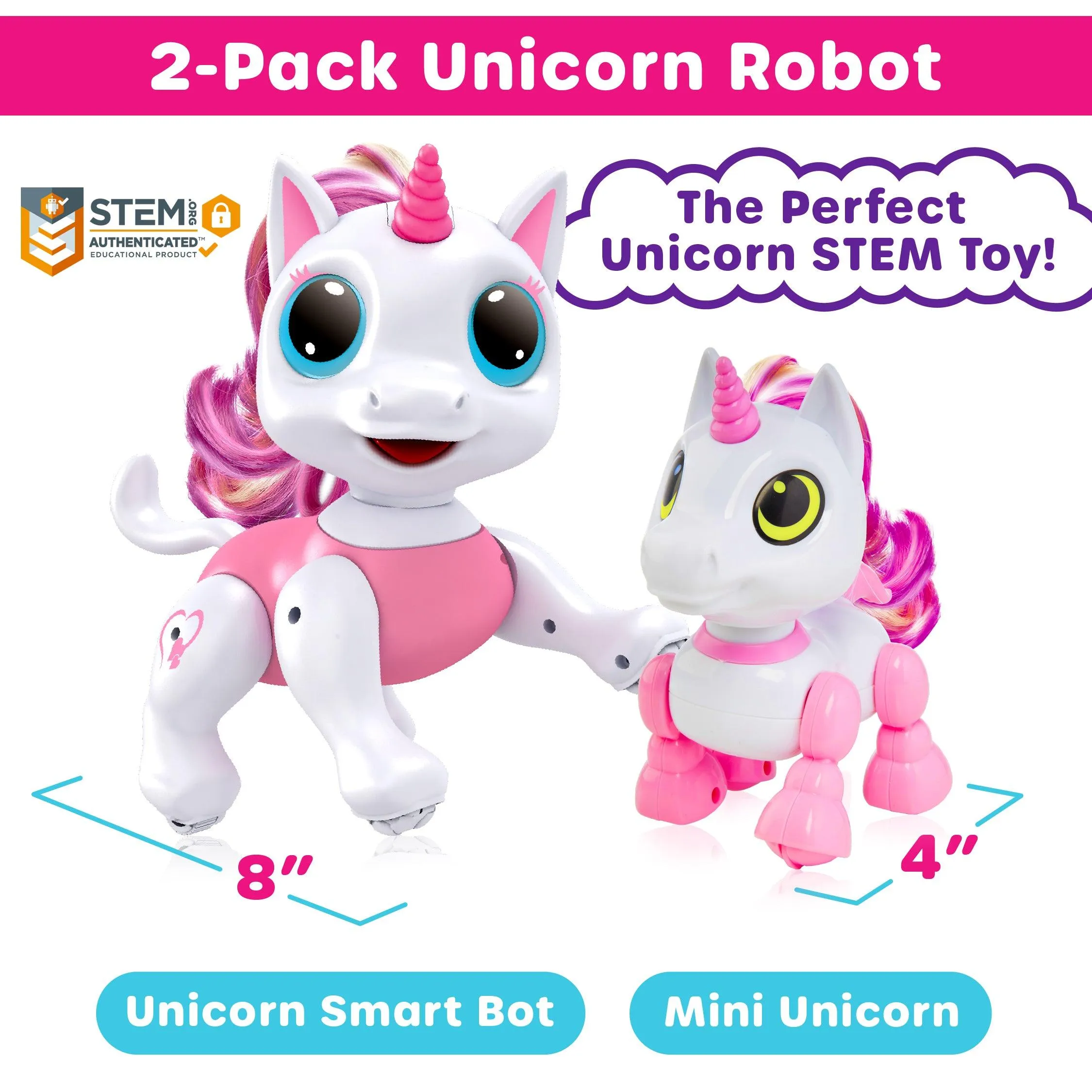Power Your Fun Robo Pets Unicorn Toys 2pk