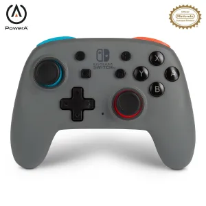 PowerA Nano Enhanced Wireless Controller for Nintendo Switch - Grey-Neon, Works with Nintendo Switch Lite, Bluetooth Controller, Gamepad, Compact, Smaller, Rechargeable, Portable - Nintendo Switch