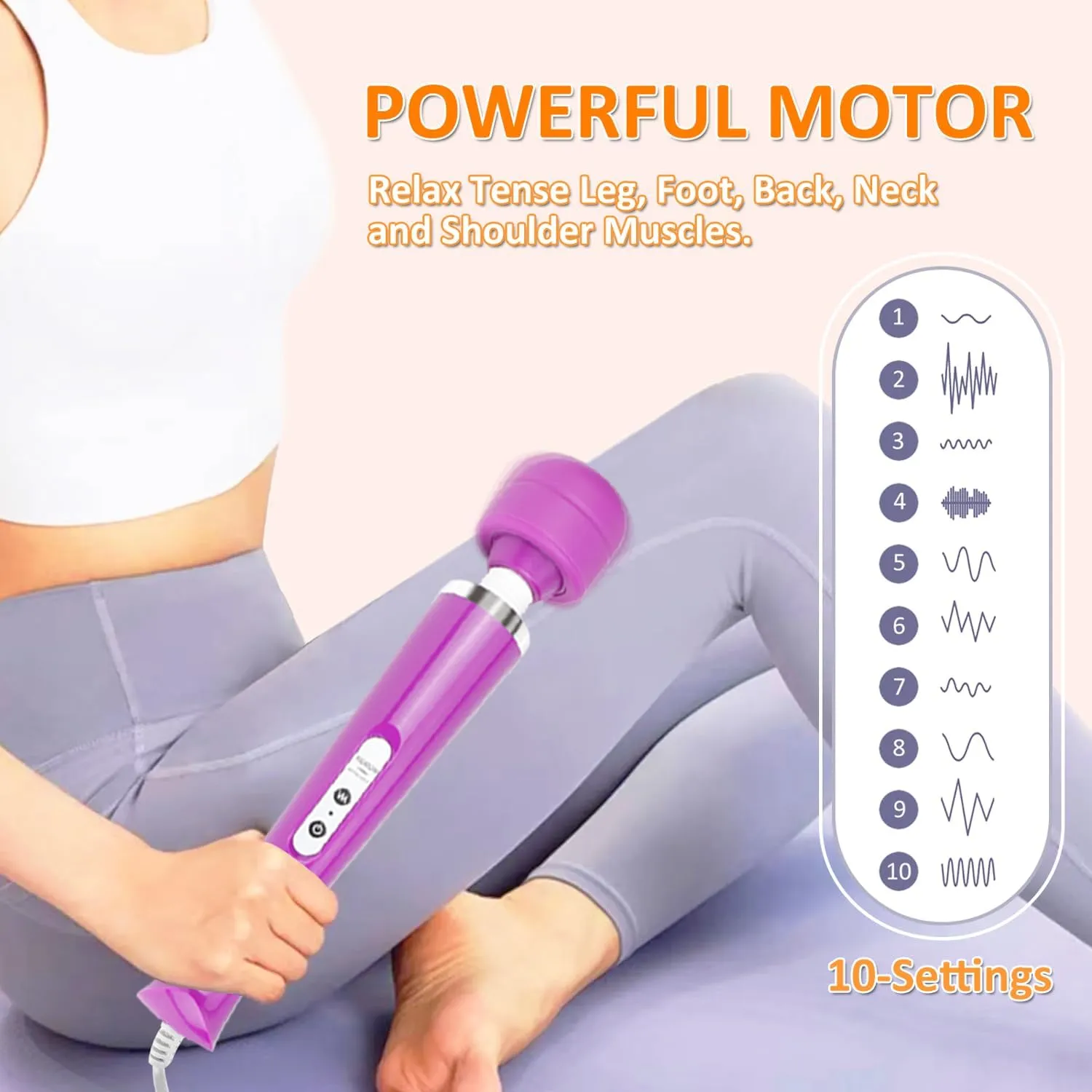 Powerful Handheld Massager Tool Electric Foot Neck Back Hand Leg Arm Muscle Deep Tissue for Women Men (Purple)