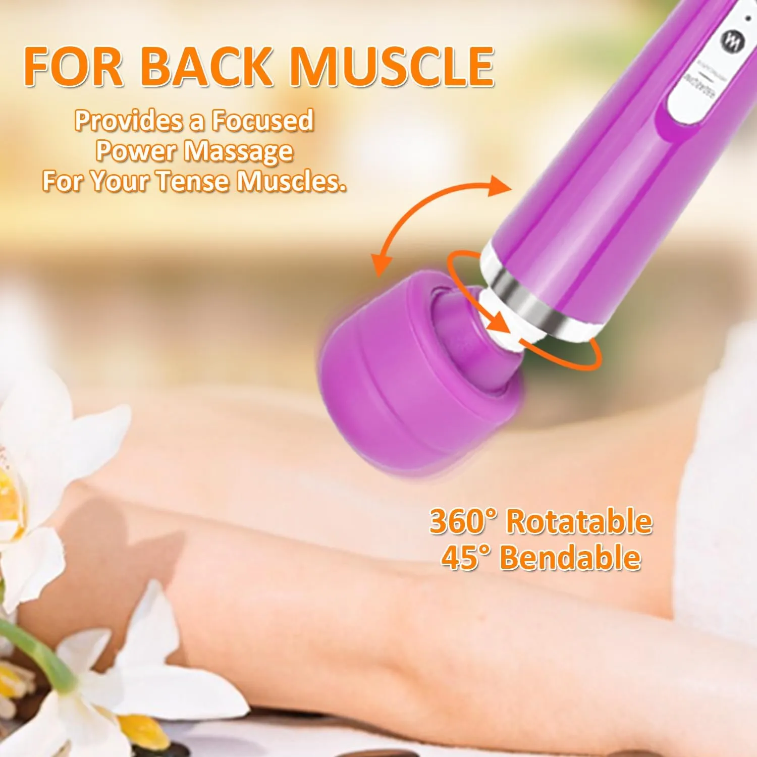Powerful Handheld Massager Tool Electric Foot Neck Back Hand Leg Arm Muscle Deep Tissue for Women Men (Purple)