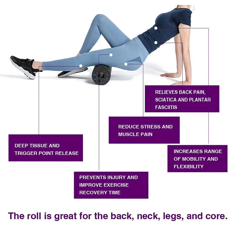Premium EPP Foam Yoga Massage Roller & Ball Set for Pain Relief, Muscle Relaxation, Back, Leg & Neck Massager, High-Density Foam for Flexibility & Mobility, Includes Yoga Column and Fascia Balls