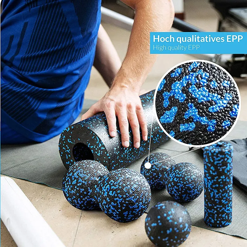 Premium EPP Foam Yoga Massage Roller & Ball Set for Pain Relief, Muscle Relaxation, Back, Leg & Neck Massager, High-Density Foam for Flexibility & Mobility, Includes Yoga Column and Fascia Balls