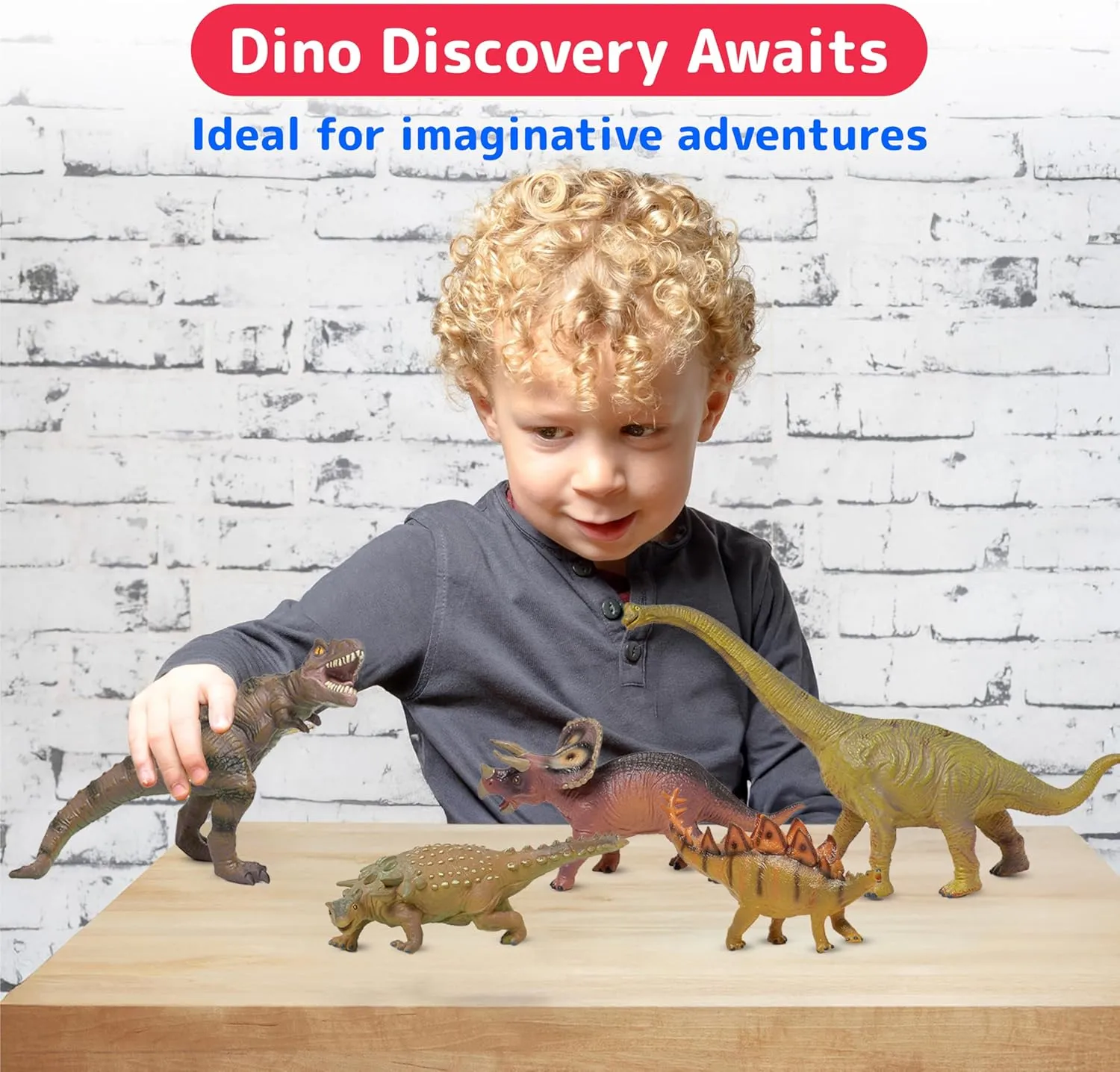 PREXTEX Jumbo Dinosaur Toys Set - 5 PCS Large, Realistic Dinosaur Toys for Kids - Lifelike Dino Toy Figures for Play and Learning - Giant Dino Figures with Hand-Painted Details