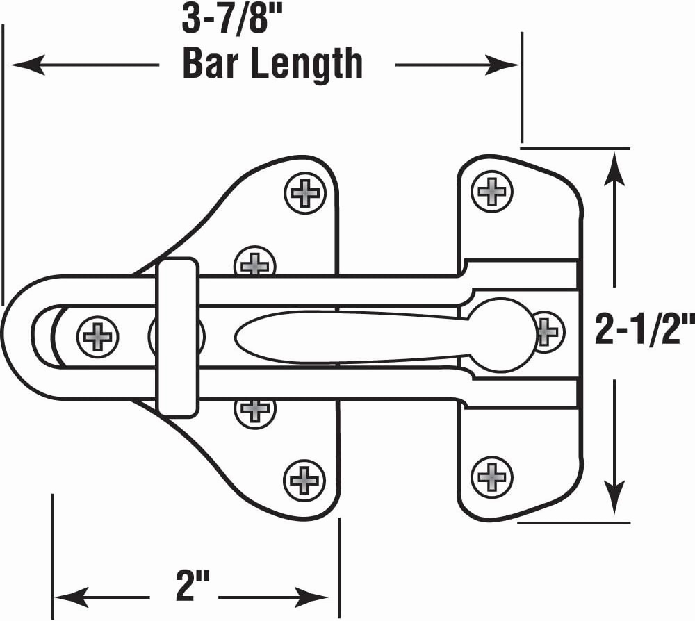 Prime-Line U 11315 Swing Bar Door Guard With High Security Auxiliary Lock, Brass Finish (Single Pack)