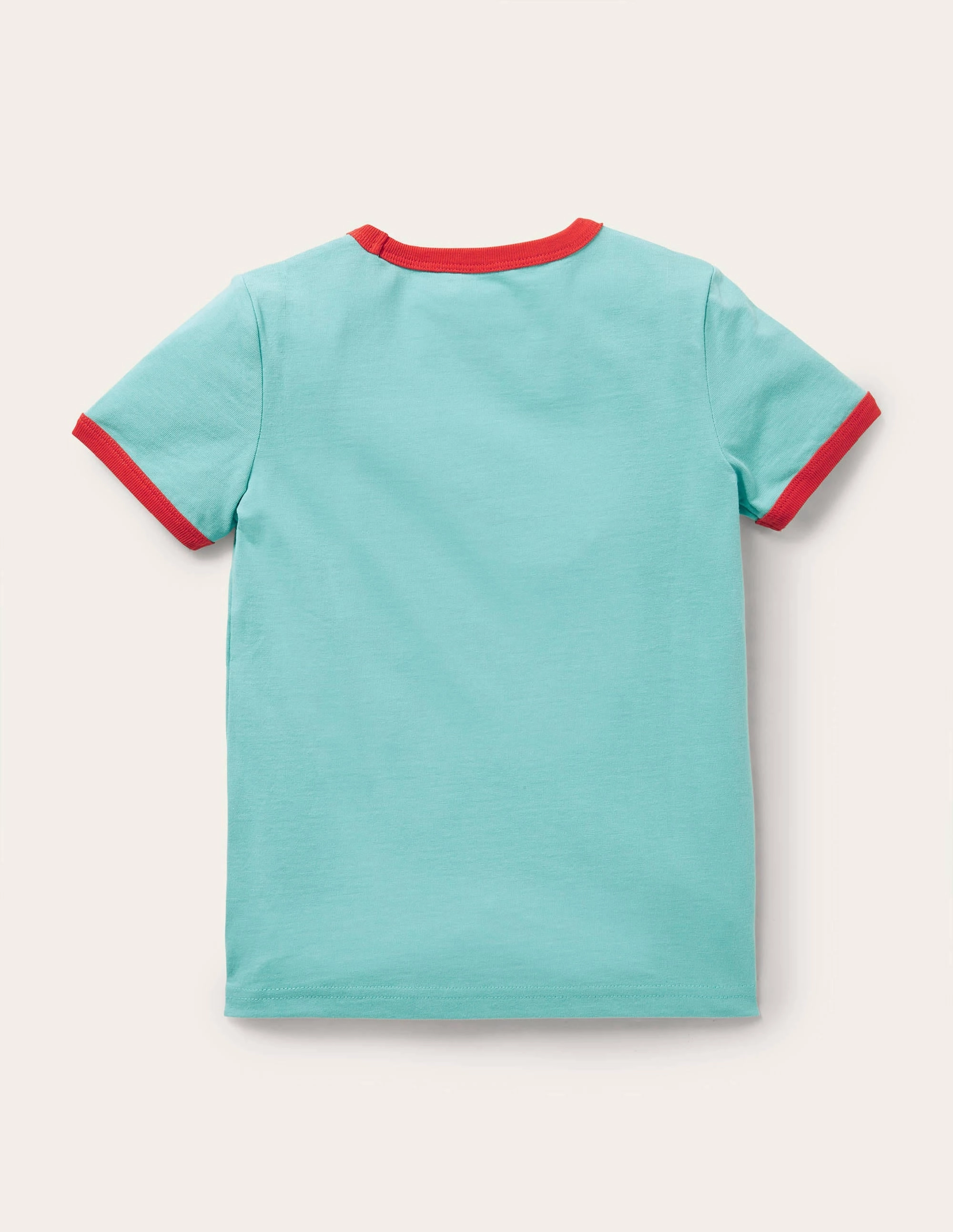 Printed Logo Ringer T-shirt-Coastal Shade Blue Helicopter