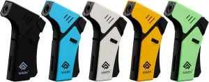 Pro Mini Torch Lighters, 5 Pack, Refillable Butane Gas Lighters, Adjustable Jet Flame, Windproof Mini Pocket Torch for Kitchen, Candles, Cooking, Baking, BBQ, Camping, and More (Butane Not Included)
