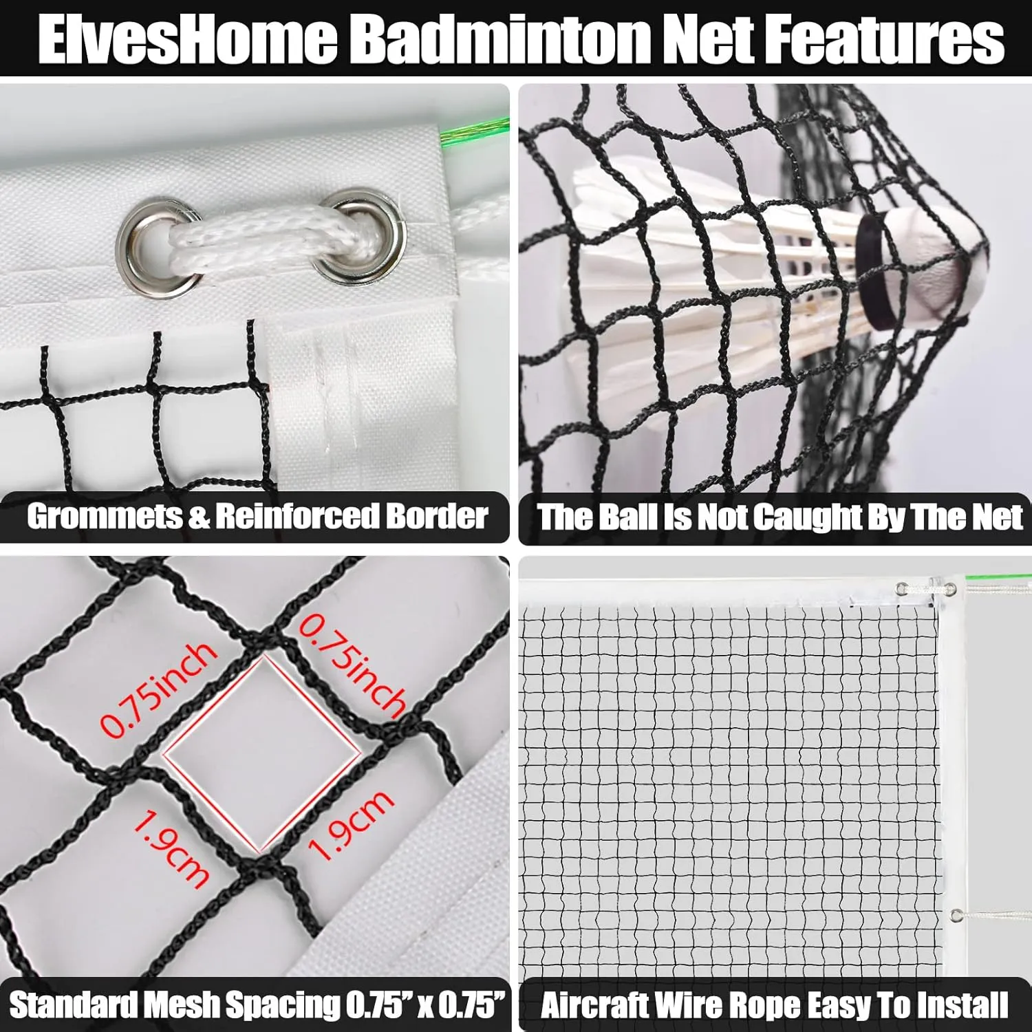 Professional Portable Badminton Net - 20FT X 2.5FT, Ideal for Backyard, Beach, Schoolyard & Competition, Includes Carrying Bag