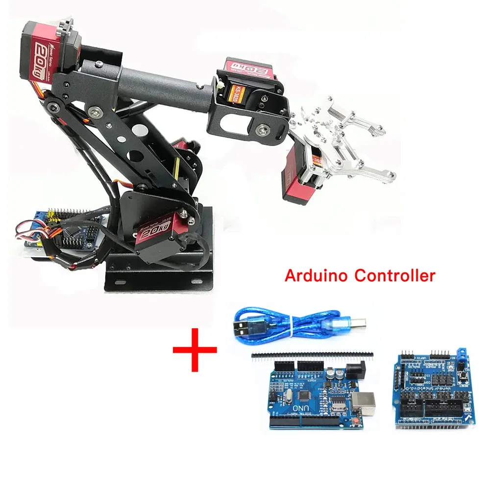 Ps2 Control 6 DOF Robotic Arm Gripper Claw Steam Diy Manipulator For Arduino STM32 Robot with 6pcs 180 Degree Programmable Robot