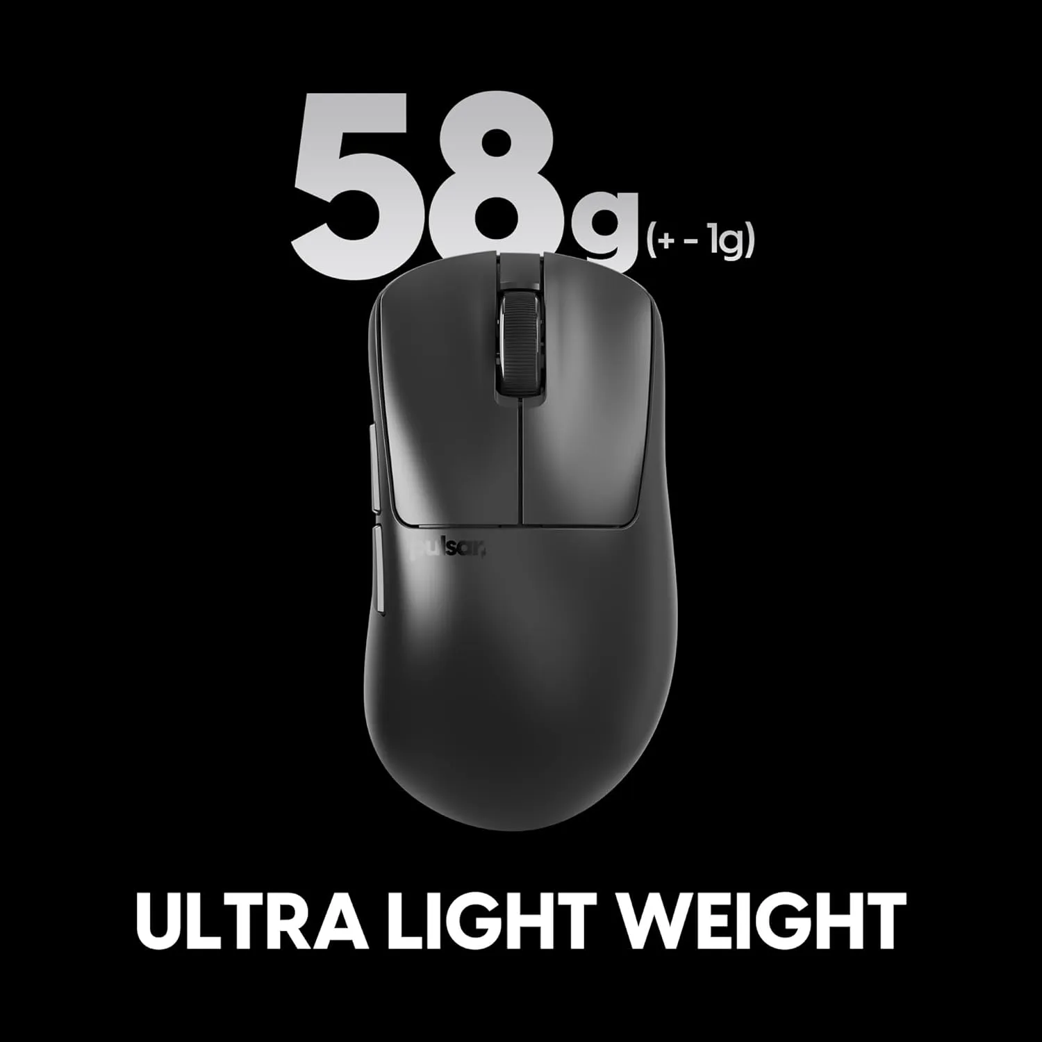 Pulsar Gaming Gears Xlite v4 Wireless Gaming Mouse, Ultra Lightweight 2.04 oz (58g), Ergonomic, Optical Switch, 32000 DPI, 750 IPS, XS-1 Sensor, 8k Compatible (Large, Black)