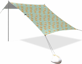 Pumkins Light Sky Blue Beach Canopy UPF50  Protection Easy Setup Sun Shade with Sand Shovel for Camping, Picnics, Backyard