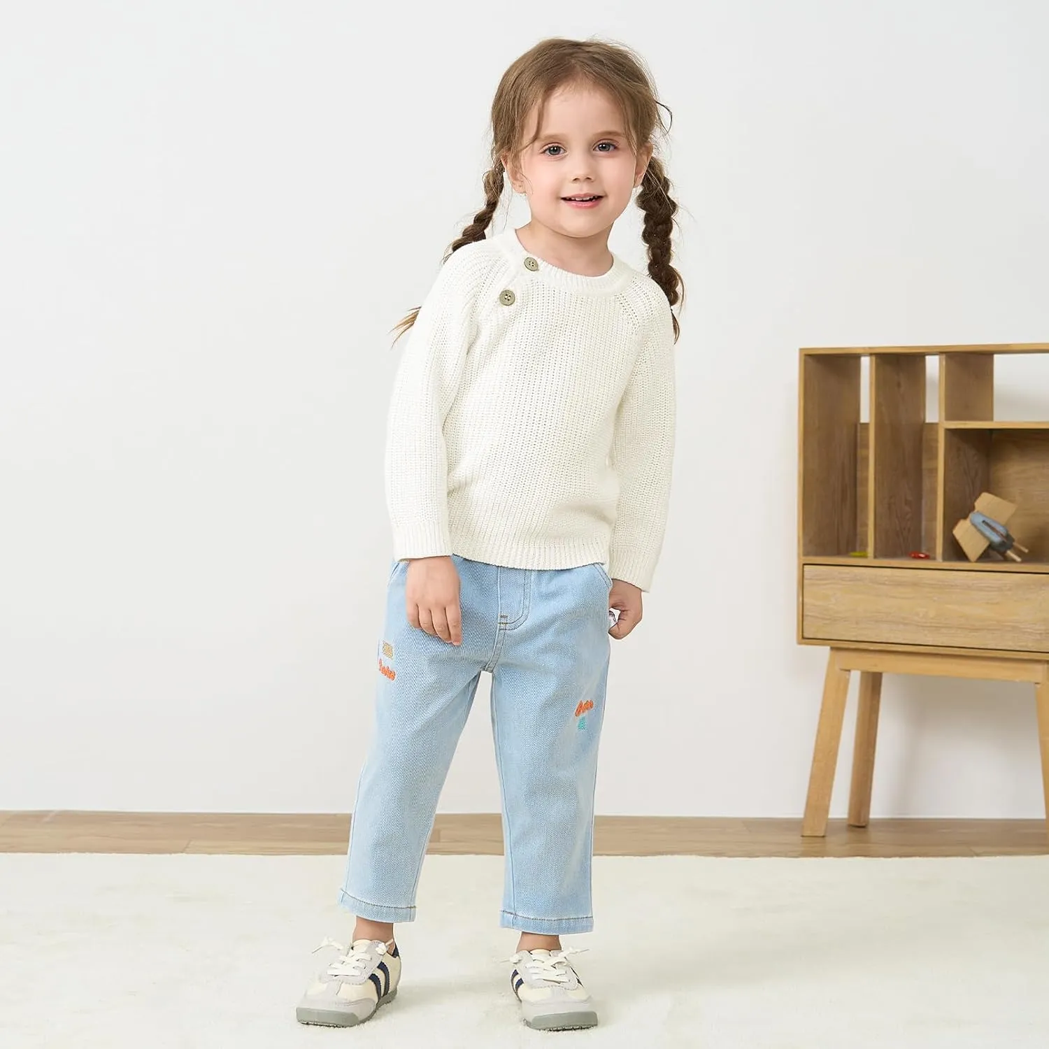 pureborn Baby Toddler Boys Girls Pullover Sweater Cotton Knit Button Closure Sweaters