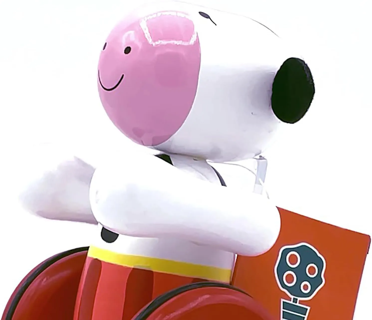 Push Along: Cow- Wooden Toy, Colorful Wheeled Character w/Handle, Encourage First Steps, Push & Pull, Toddler & Kids, Ages 1 