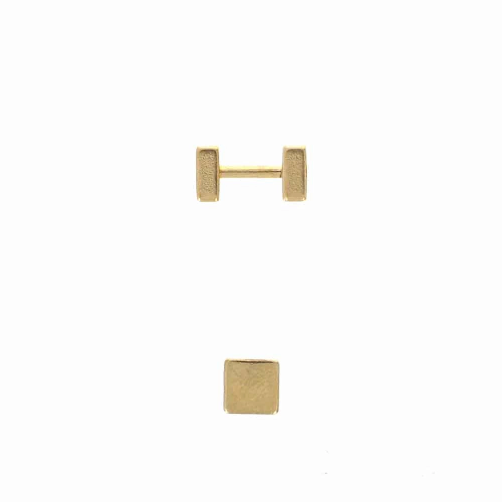 PVD Gold Solid Square Ball Back 16g