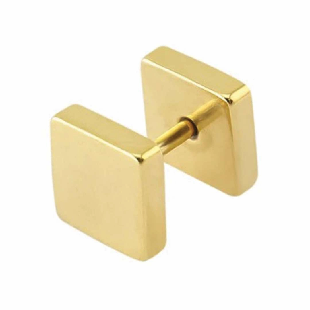 PVD Gold Solid Square Ball Back 16g