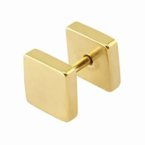PVD Gold Solid Square Ball Back 16g