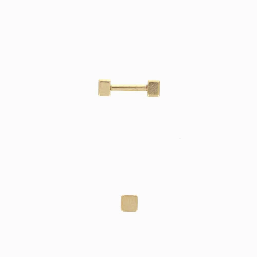 PVD Gold Solid Square Ball Back 16g