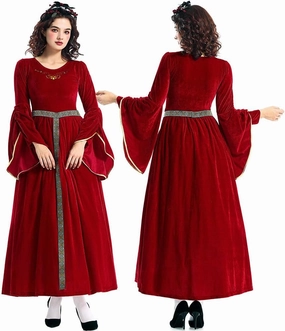 Quenny Halloween costume retro court ball trumpet sleeve cosplay European medieval costume queen costume