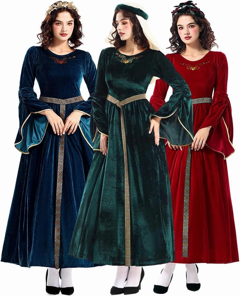 Quenny Halloween costume retro court ball trumpet sleeve cosplay European medieval costume queen costume