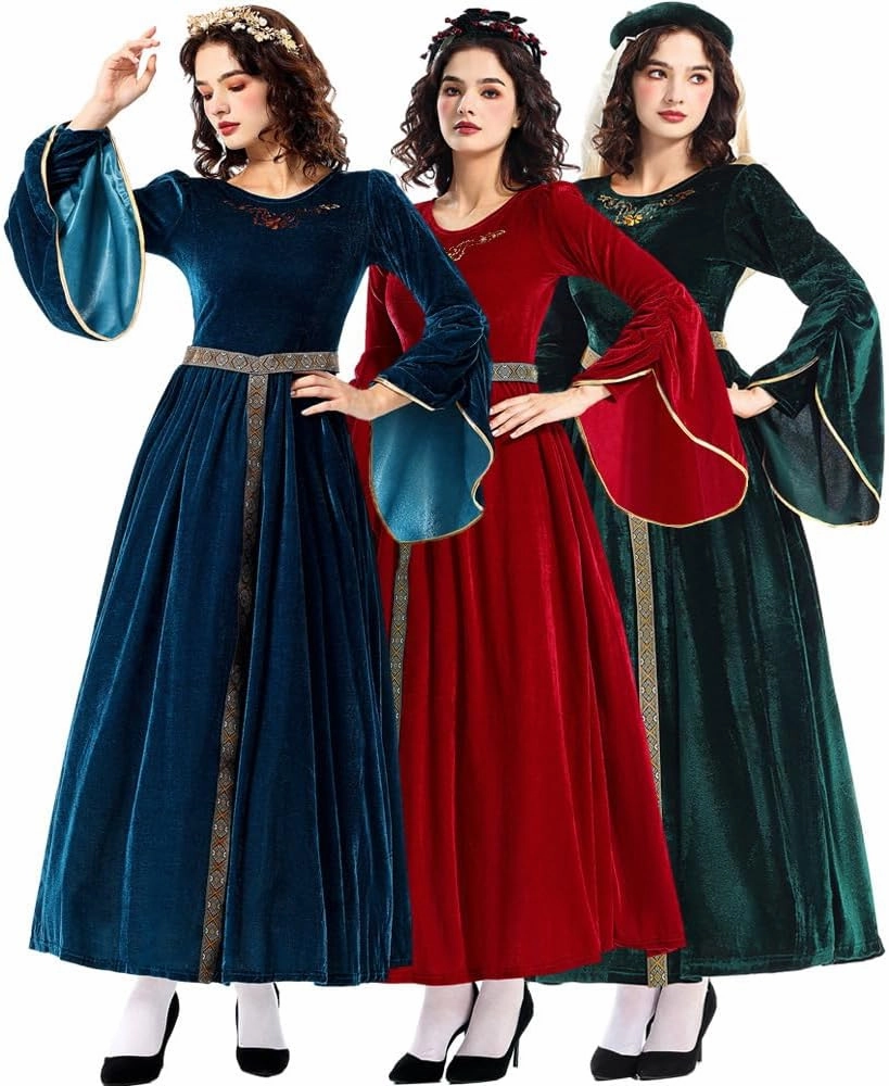 Quenny Halloween costume retro court ball trumpet sleeve cosplay European medieval costume queen costume