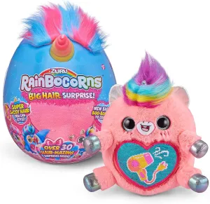 Rainbocorns Big Hair Surprise (Unicorn) by ZURU Cuddle Plush Stuffed Animal, 30  Surprises, Collectible Baby Booboocorns, Hair Accessories, Charm Bracelets, Stickers, Ages 3  (Unicorn)