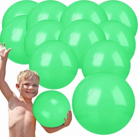 Raiten 12 Pcs Beach Ball Inflatable Beach Balls Large Inflatable Ball Floating Ball for Swimming Pool Party Favors Outdoor Activities Summer Birthday Party Supplies (Fresh Green,12 Inch)