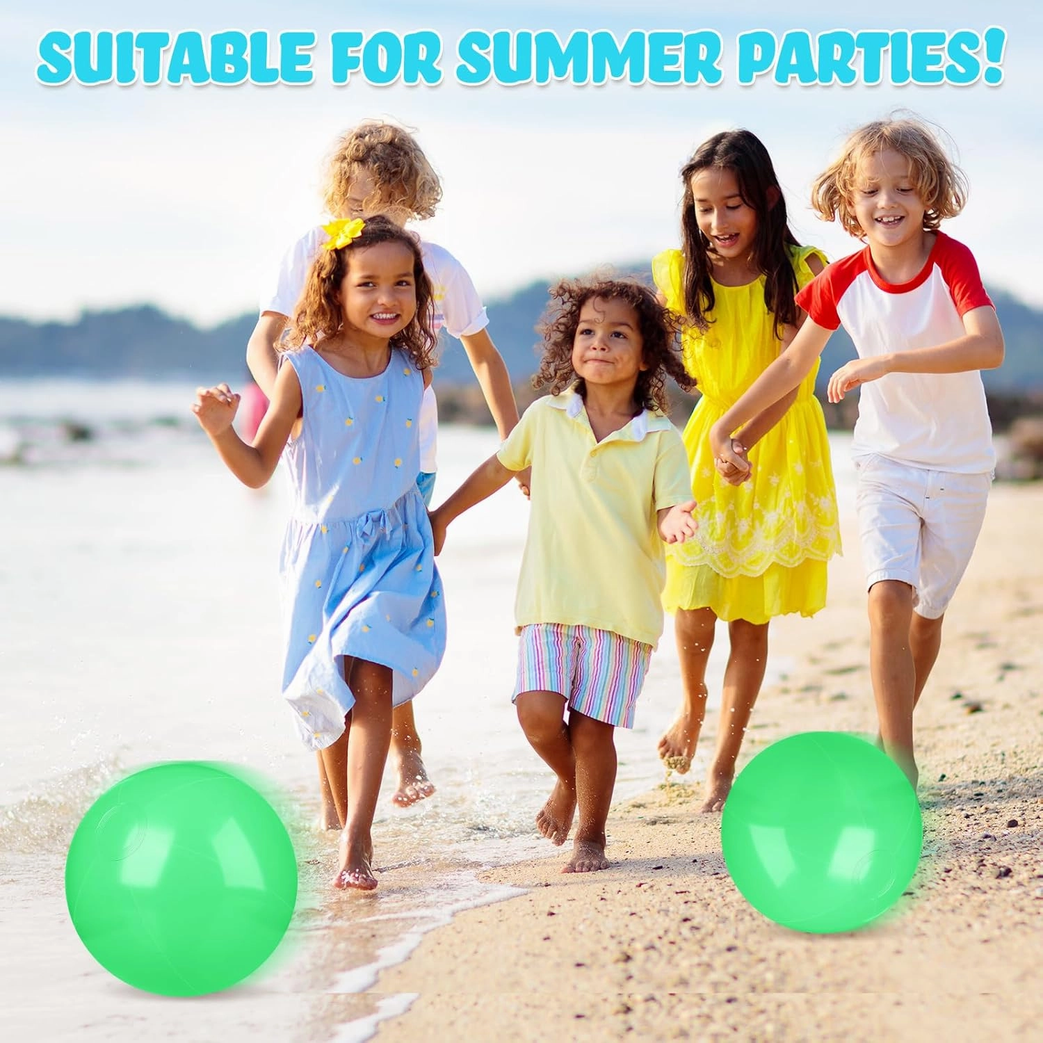 Raiten 12 Pcs Beach Ball Inflatable Beach Balls Large Inflatable Ball Floating Ball for Swimming Pool Party Favors Outdoor Activities Summer Birthday Party Supplies (Fresh Green,12 Inch)