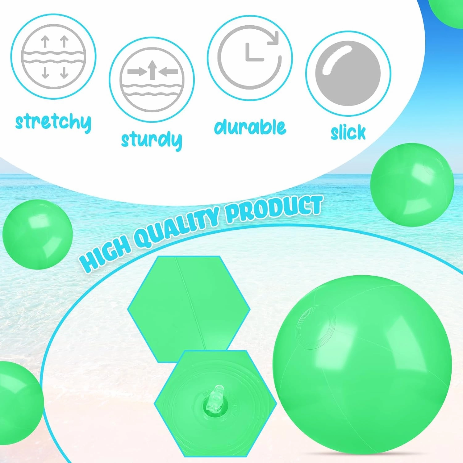 Raiten 12 Pcs Beach Ball Inflatable Beach Balls Large Inflatable Ball Floating Ball for Swimming Pool Party Favors Outdoor Activities Summer Birthday Party Supplies (Fresh Green,12 Inch)