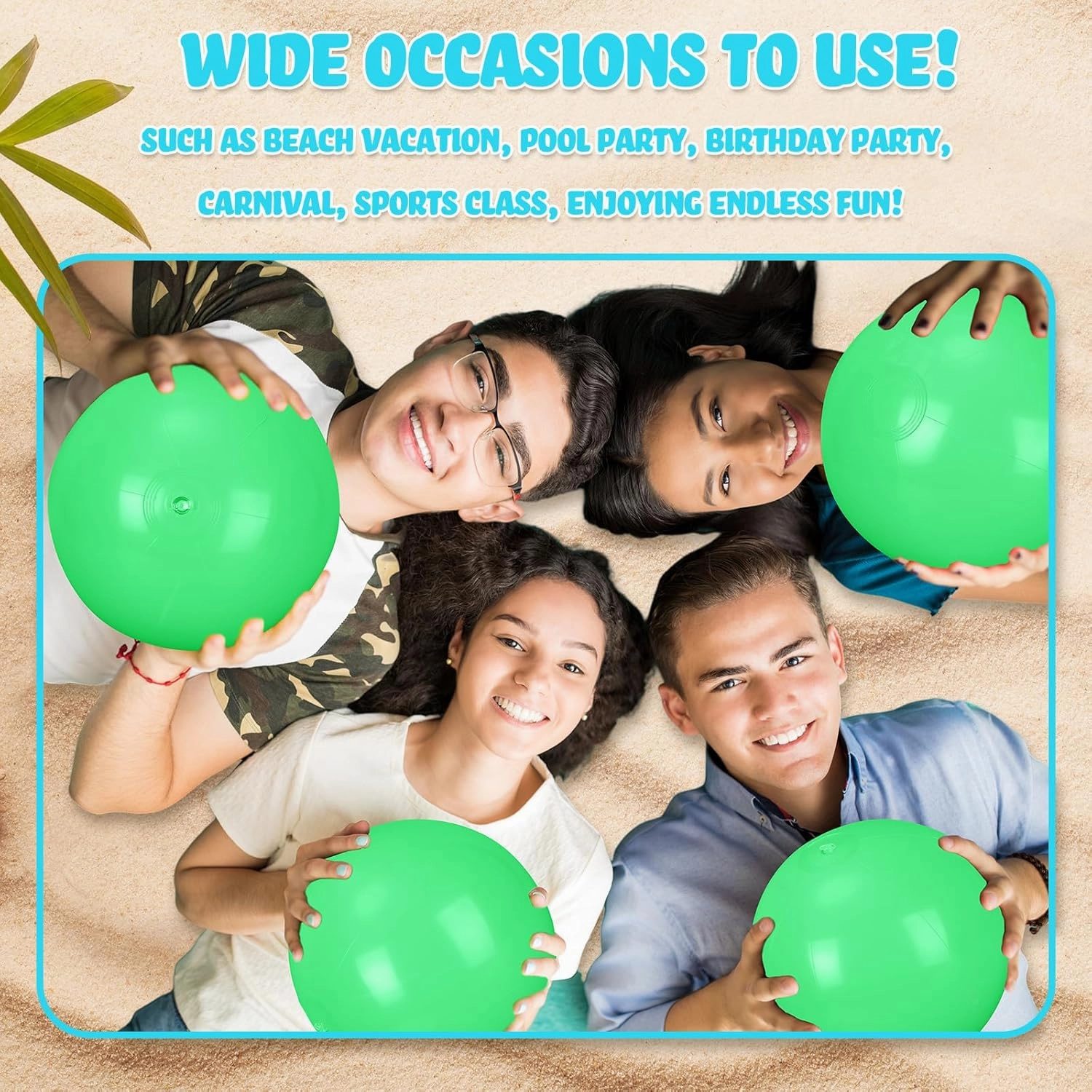 Raiten 12 Pcs Beach Ball Inflatable Beach Balls Large Inflatable Ball Floating Ball for Swimming Pool Party Favors Outdoor Activities Summer Birthday Party Supplies (Fresh Green,12 Inch)
