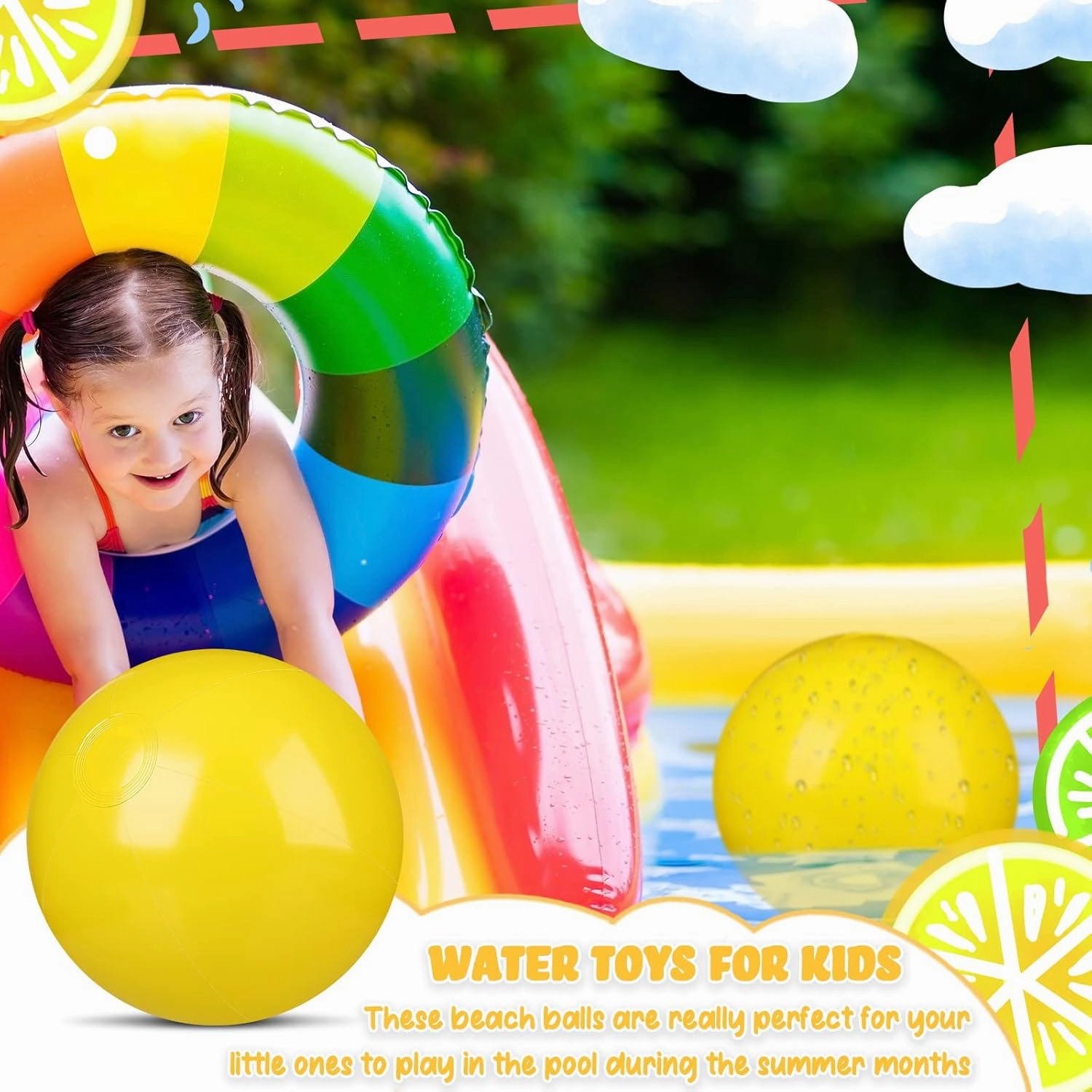 Raiten 12 Pcs Beach Ball Inflatable Beach Balls Large Inflatable Ball Floating Ball for Swimming Pool Party Favors Outdoor Activities Summer Birthday Party Supplies (Yellow,12 Inch)