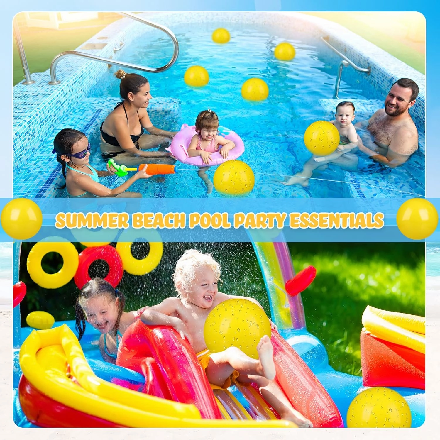 Raiten 12 Pcs Beach Ball Inflatable Beach Balls Large Inflatable Ball Floating Ball for Swimming Pool Party Favors Outdoor Activities Summer Birthday Party Supplies (Yellow,12 Inch)