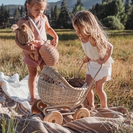 Rattan Doll Pram Stroller
