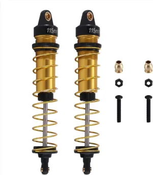 Rc Shock Absorber 1/10 2pcs 115mm Oil Adjustable Metal Shock Absorber Damper RC For Buggy Truck Short Course For Rally Car Truck Parts Accessories Replacement