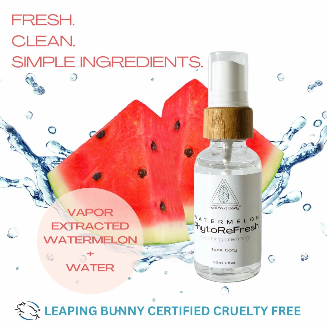 Real Fruit Body® Watermelon PhytoRefresh - 100% Pure and Natural, Leaping Bunny® Certified Cruelty Free, Vegan - 2 Fl Ounces | 60 ml