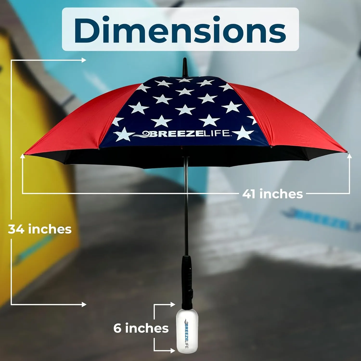 Rechargeable Mister Breeze, Sun Umbrella with Fan and Mister, Umbrella Mister with Built-in Fan, For Festivals, Beach and More, Blocks Harmful Sun Rays, Mist bottle included