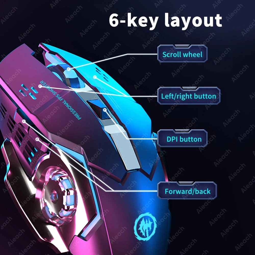 Rechargeable Wireless Gaming Mouse - Backlit