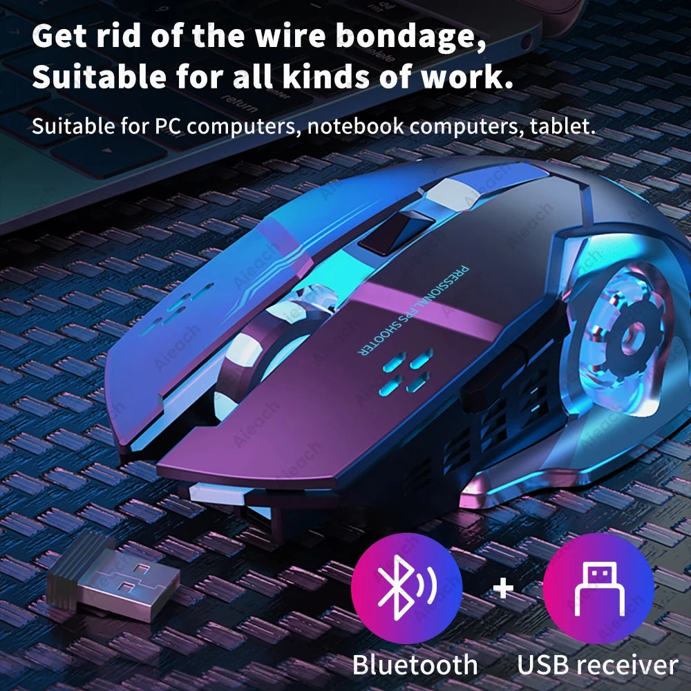 Rechargeable Wireless Gaming Mouse - Backlit