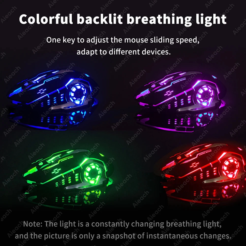 Rechargeable Wireless Gaming Mouse - Backlit